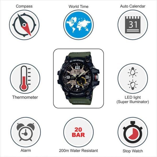 Analog-Digital Black Dial Men's Watch-GR-B200-1A2DR) - Image 6